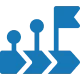 Flowchart with flag icon