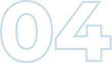 Dark background with blue number four