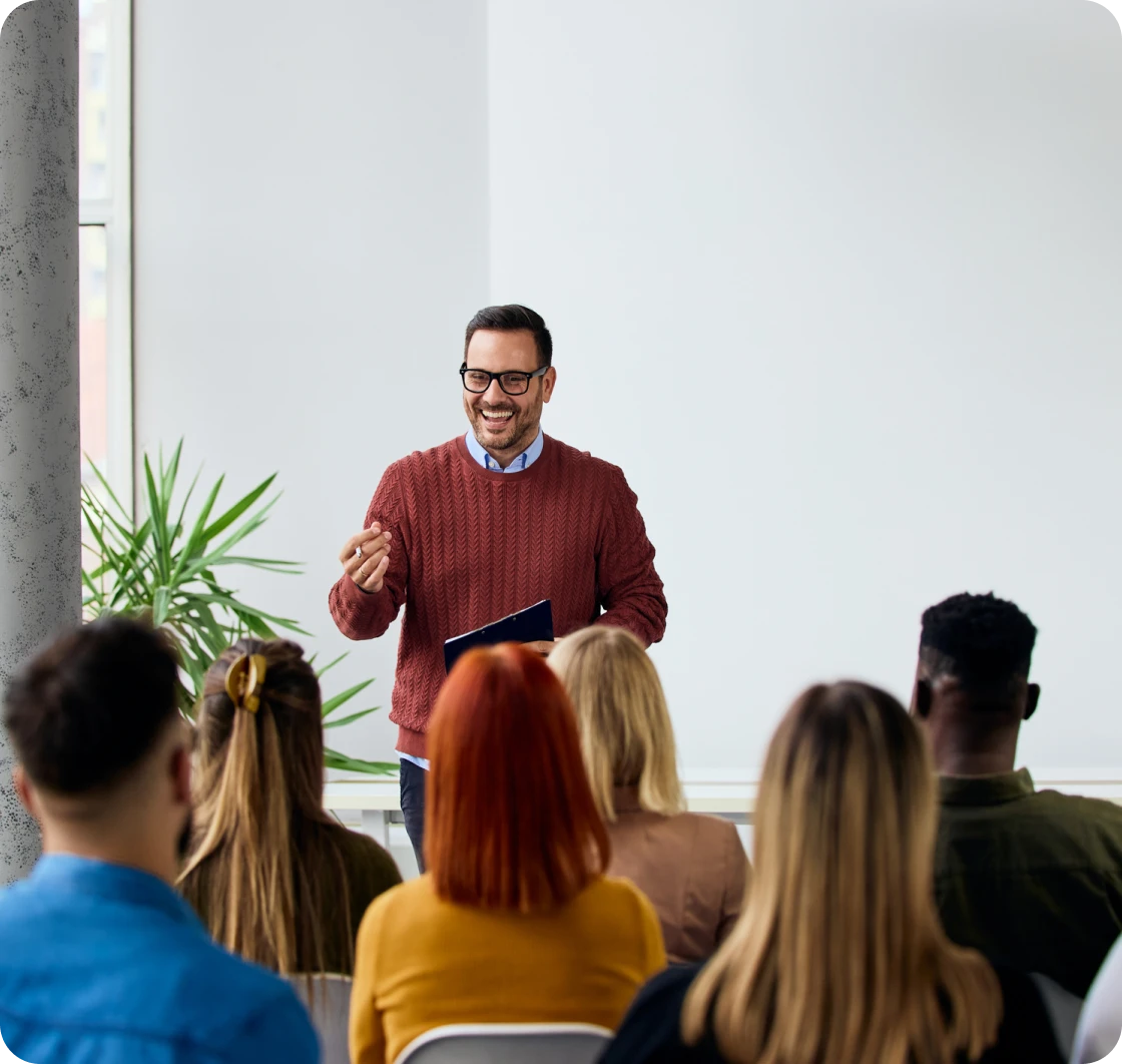 Engaging classroom presentation scene